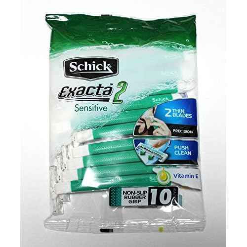 Schick Exacta2 Sensitive Disposable Razor, 10 Count(Pack of 2)