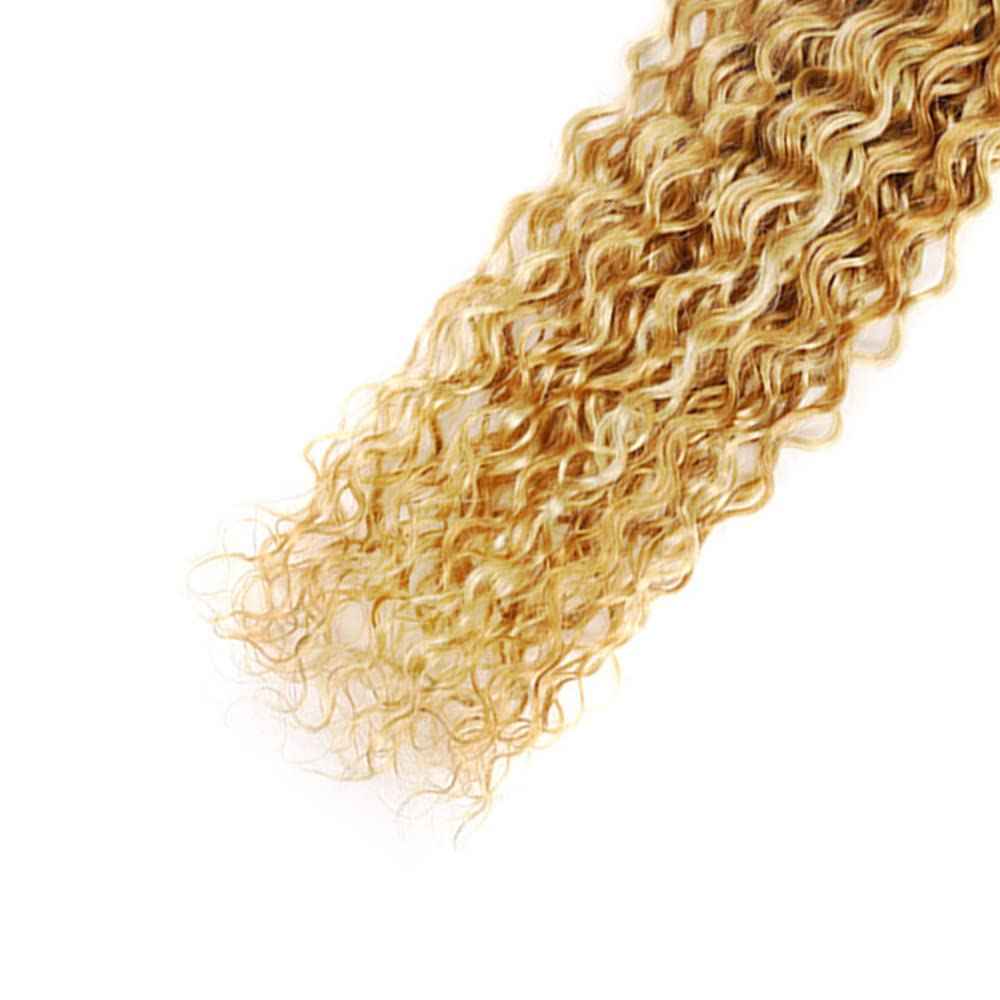 28 30 32 inch Blonde Bundles Human Hair #613 Kinky Curly Bundle P27/613 Human Hair Bundles Highlight Curly Wave Bundle