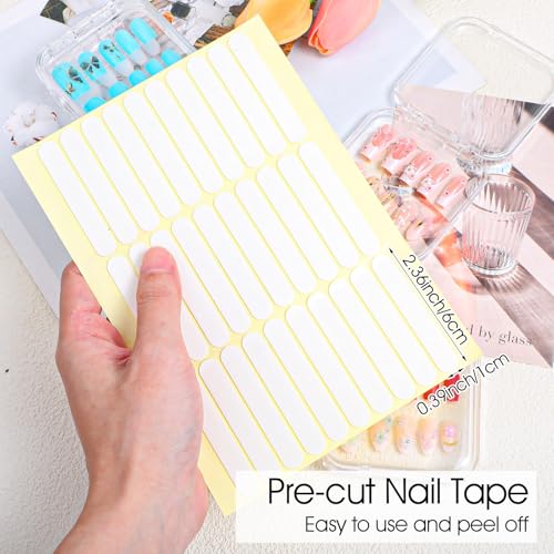24 pcs Press on Nails Storage Boxs with 120 Pcs Adhesive Double Sided Tape Acrylic Nail Display Box Artificial False Nail Box Organizer Fake Nail Case Transparent Nail Packaging Boxes for Nail Salon