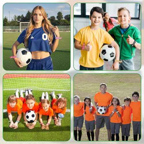 30PCS Colorful Soccer Hair Ties, Elastic Ponytail Holder for Soccer Volleyball Football Lover, Elastic Bands No Crease Hair Tie Ribbon Volleyball Hair Accessories for Girls Soccer Players