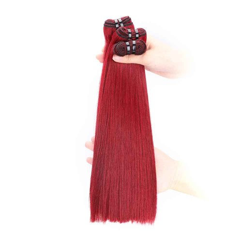 99j Bone Straight Vietnam Virgin Human Hair 3 Bundles with Kim K 2 * 6 Closure, Best Raw Hair 15A Hair Extension Burgundy, 100% Unprocessed Premium Raw Hair for Black Women (8''8''8'' + 8'')