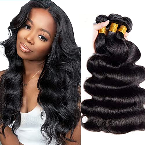 Body Wave Bundles Human Hair 22 24 26 Inch 12A Grade Human Hair Bundles Body Wave 3 Bundles Unprocessed Brazilian Virgin Hair Extensions Natural