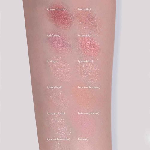 glow anime eyeshadow palette #fullmoon | 12‑color high‑pigment multi‑finish palette | wearable timeless sparkly essentials | blendable matte, shimmer, metallic | smooth long‑wear formula | 0.33 oz