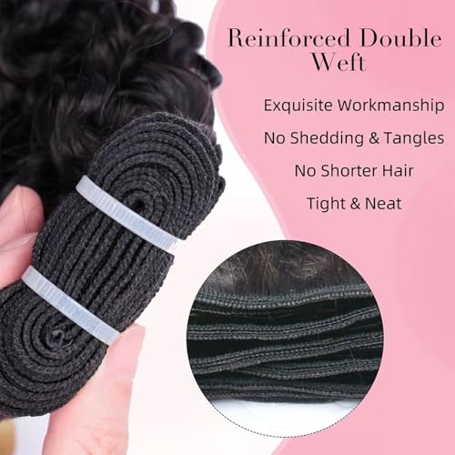 PerisModa 15A Raw Burmese Curly Bundles 100% Human Hair Bundles Pix Curly Bundles Unprocessed Human Hair Extensions 22 Inches 1PC 100% Unprocessed Virgin Water Wave Hair For Women Natural Black