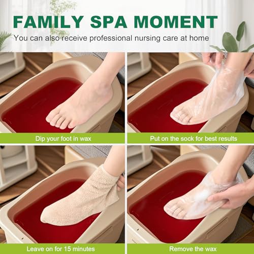 300PCS Disposable Foot Covers for Feet Moisturizer Socks - Plastic Foot Covers Extra Large Size for Pedicure, Moisturizing & Paraffin Wax Treatments, Spa Socks Designed for Foot Care