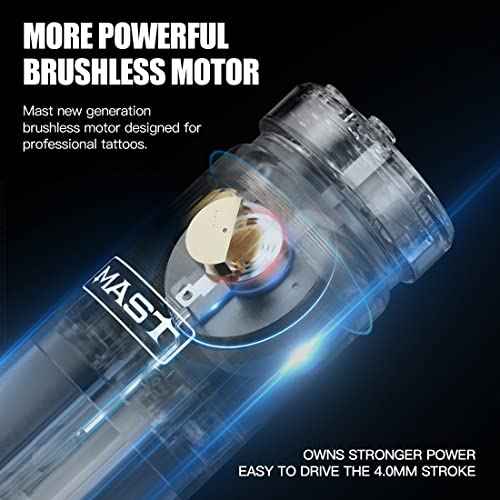 Mast Racer Wireless Tattoo Pen Machine Dual Battery Rotary Tattoo Gun Upgraded Brushless Mcore Motor Compact Design for Comfort & Precision Control