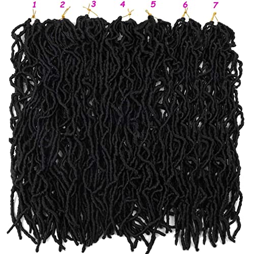 7 Packs 24 Inch Soft Locs Crochet Hair Pre Looped Faux Locs Crochet Braids for Butterfly Locs Dreadlocs Synthetic Hair For Black Women (1B, 24 Inch (Pack of 7))