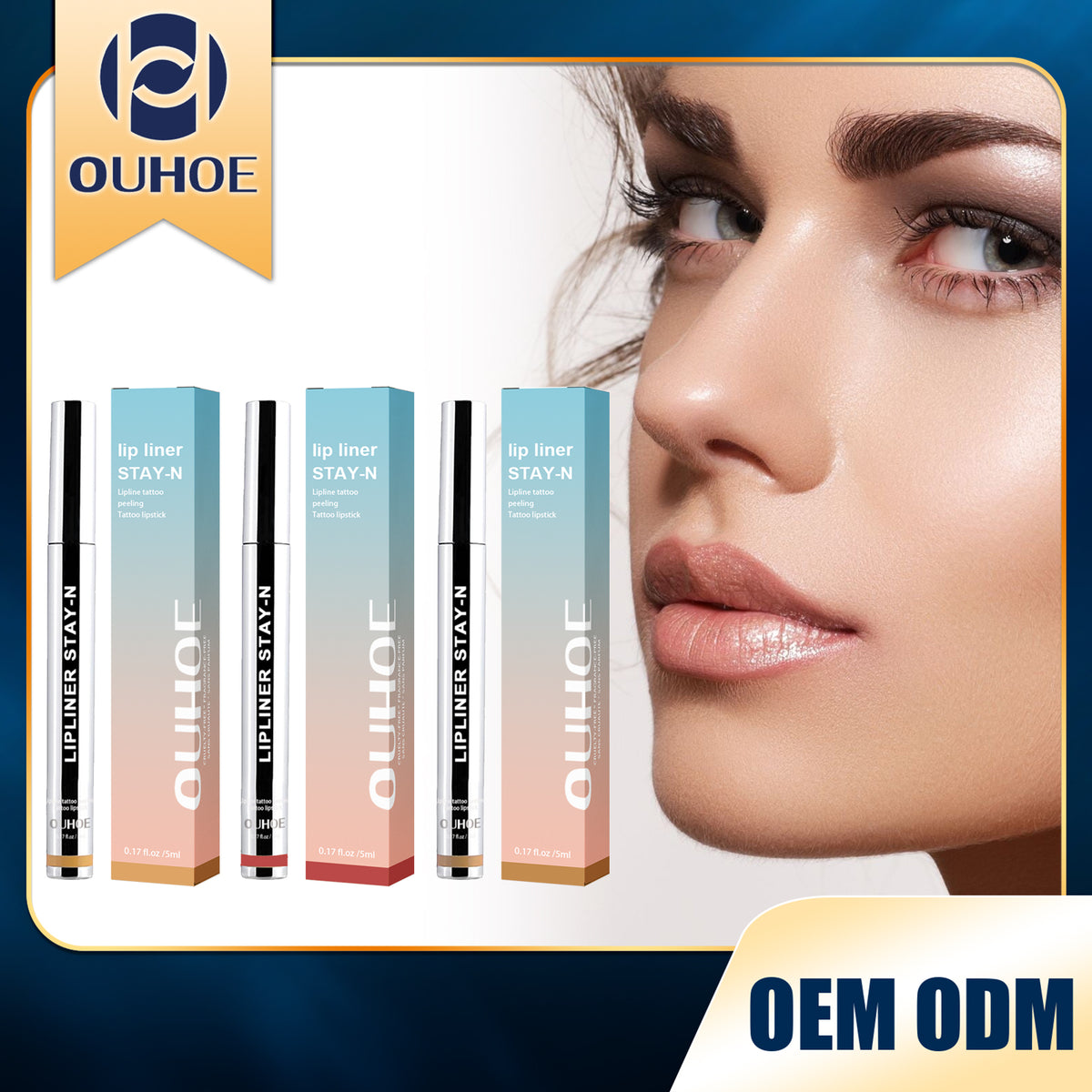 Peel-Off Lip Liner Burgundy Makeup Set 5ml for Lip Definition & Color