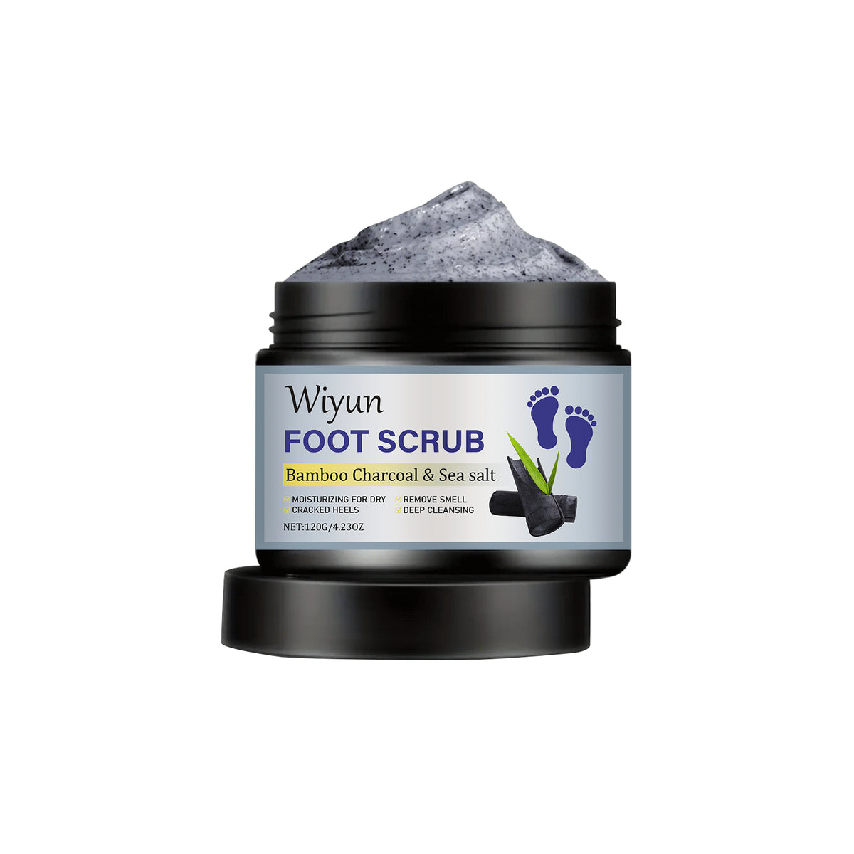 Bamboo Charcoal Sea Salt Foot Scrub 120g Exfoliating Foot Care
