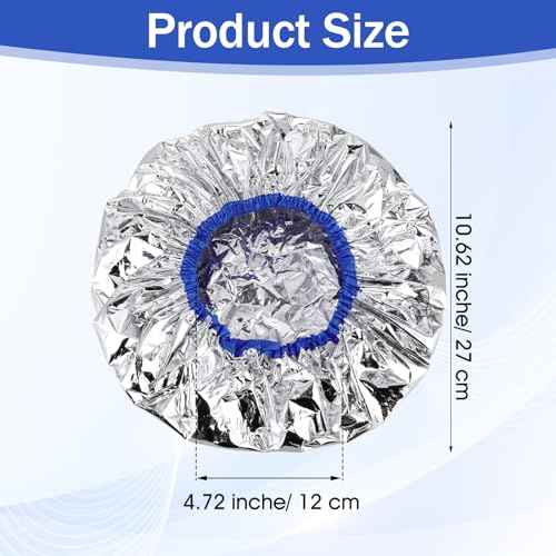 4PCS Aluminum Foil Heat Cap for Deep Conditioning, Waterproof Dustproof Thickened Shower Caps Reusable Heat Cap Processing Caps for Home and Salon Use, Hair Dyeing and Hot Oil Treatment Tools