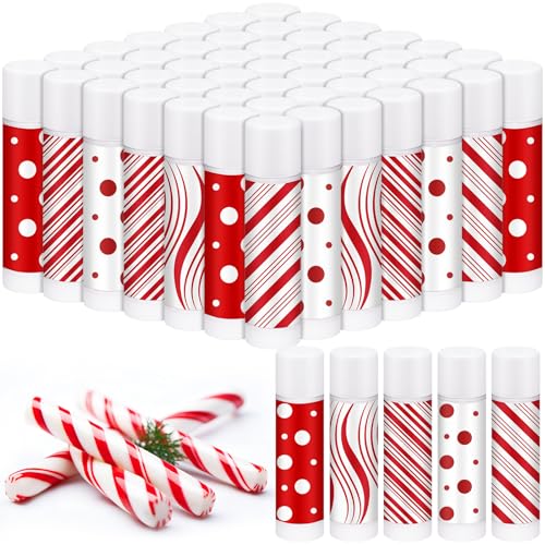 150 Pcs Christmas Candy Flavor Lip Balms Bulk Holiday Peppermint Candy Flavor Lip Balms Christmas Party Gifts Stocking Stuffers Bulk Thank You Gifts for Employee Staff Coworkers Teacher