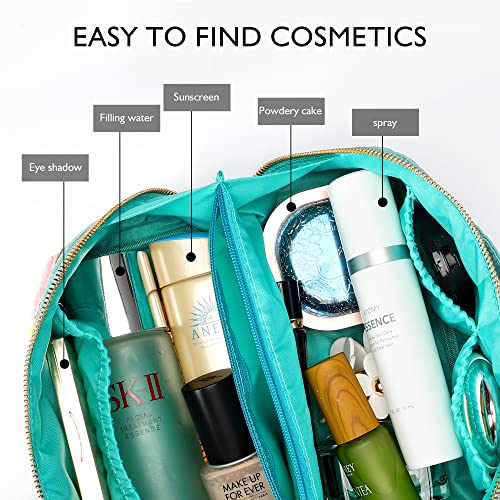 3Pcs Stoney Clover Preppy Makeup Bag, Stuff Bag Travel Makeup Cosmetic Bag, Chenille Letter Patch Open Flat Nylon Pouch, Mixed