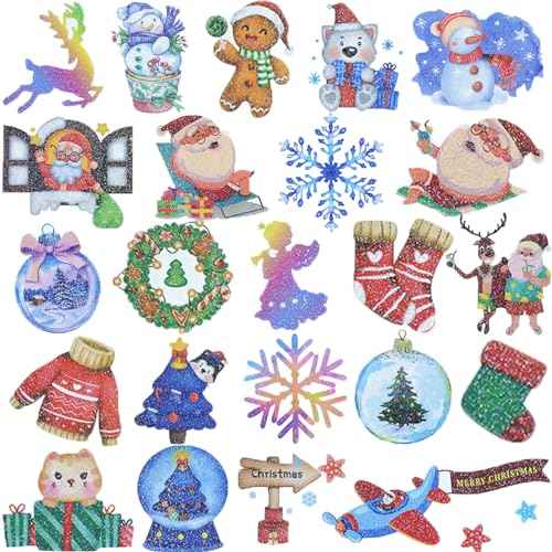 140 Styles Glitter Christmas Temporary Tattoos for Kids, 12 Sheets Glitter Christmas Holiday Tattoos for Kids Xmas Party Gifts Crafts Decoration