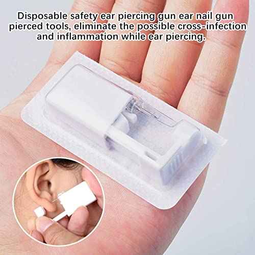 Nose Piercing Gun - 2 Pack Self Nose Piercing Kit Unit Disposable Nose Piercing Gun with Nose Stud Piercing Kit Tool for Cartilage Tragus Helix Piercing Gun Piercing Jewelry (Silver)