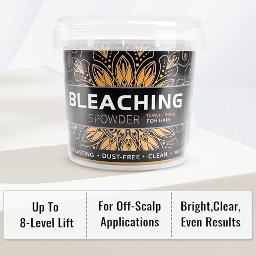 Hair Bleach 500g / 17.41oz, Large Capacity Salon Grade Bleach for Hair, Mild Bleach Powder Quickly Remove Hair Color, Refreshing Create Fashionable Styling