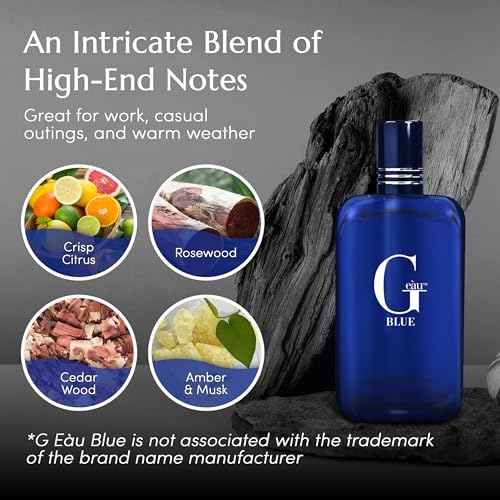 PB ParfumsBelcam G Eau Blue Eau de Toilette Spray ? Men¡¯s Cologne, Long-Lasting Summer Fragrance for Men and Teen Boys, Perfume para Hombre ? 3.4 Fl Oz ? Fresh Blue Scent