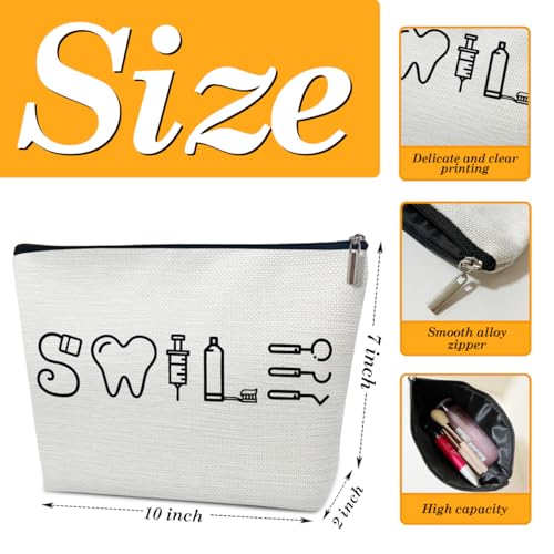 Dental Assistant Gifts Makeup Bag, Dental Hygienist Graduation Gifts for Women Coworkers Graduate, Cute Cosmetic Bag for Purse, Hygiene Student Must Haves Organizer Pouch