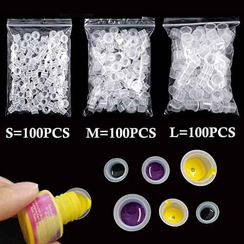 302Pcs Tattoo Ink Caps Holders Set, Urknall 300pcs Tattoo Caps and 2pcs Ink Cups Holders Mixed Size 100 Small 100 Medium 100 Large for Tattoos Ink Tattooing Suppies