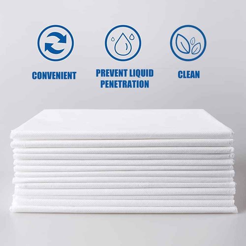 Disposable Bed Sheets 100 Pcs Waterproof Bed Cover for SPA Tattoo Massage Table Hotels Non Woven Fabric 31" x 78"White