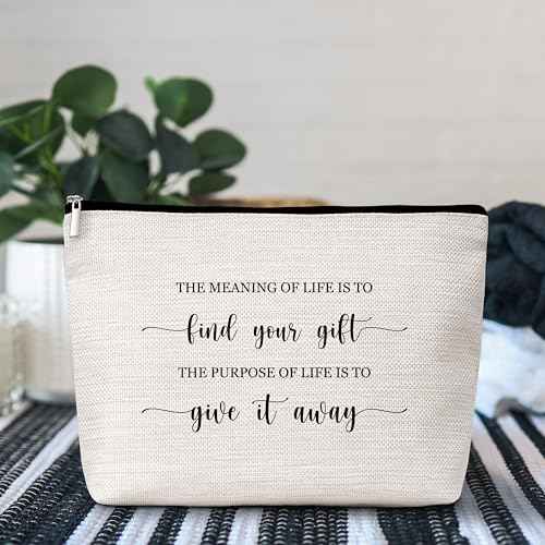 GREOXG Inspirational Quotes Makeup Bag, Small Travel Cosmetic Bag with Zipper, Cute Makeup Pouch Gift Ideas for Women Teen Girls Friends Mom Sisters Teacher Birthday Christmas Wedding Graduation-E43