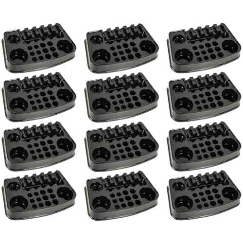 12 Pieces Tattoo Ink Tray Stand Holder Disposable Tattoo Pigment Tray Stand Holder Tattoo Ink Cup Tray Holder Stand Tattoo Cartridge Tray Holder Stand Tattoo Needle Holder Stand Tray, Black