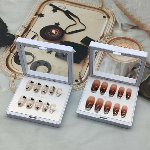 32 Pack Press On Nail Packaging Boxes - 3D Floating Storage and Display Box With 90pcs Double Sided Adhesive Tape for Nail Tech