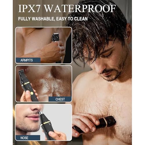 AREYZIN Body Hair Trimmer Men: Manscape 3 in 1 Electric Razor, Hair Trimmer for Body Groomer,Beard, Nose/Ear Hair,USB-C Replaceable Dock Ceramic Blade Heads,Christmas Gifts for Men
