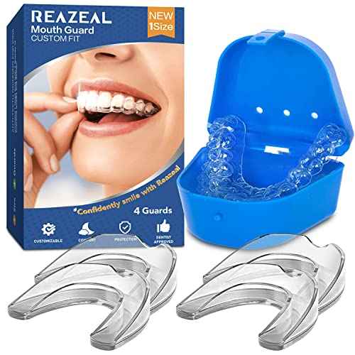 Mouth Guard for Grinding Teeth at Night: Moldable Dental Guard for Sleeping - Nighttime Protection for Teeth 4 Pack