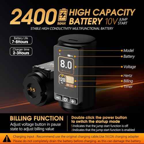 Ambition Soldier 270 Wireless Tattoo Machine, 270 g.cm Torque Brushless Motor Cordless Tattoo Gun, Rotary Tattoo Cartridge Pen with Dual 2400mAh Touchscreen Battery Supply for Artists