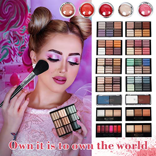 All-in-One Makeup Kit Gift Set Women Full Set Carry All Professional Make up Kit With Makeup Bag Lipgloss Lipstick Concealer Blush Foundation Face Powder Eyeshadow Palette Cosmetic Palette #10