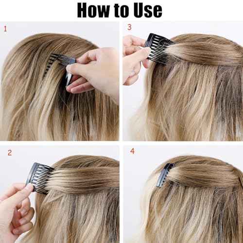 6 Pcs French Hair Side Combs for Women Bun Small Twist Hair Decorative, Strong Hold Clips for Women Bun(Brown, Black)