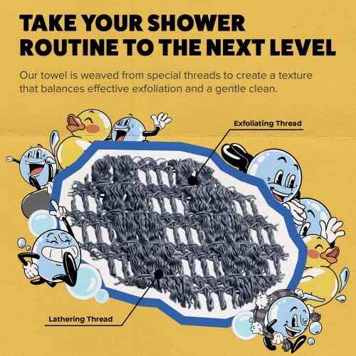 GOSHI Exfoliating Shower Towel - Rip-Resistant Exfoliating Washcloth for All Skin Types - Made in Japan