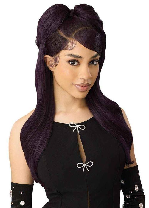 Outre Lace Front Wig -Perfect Hair Line 13X6 - True Frontal Peak Edge 708 (OFF BLACK 1B)