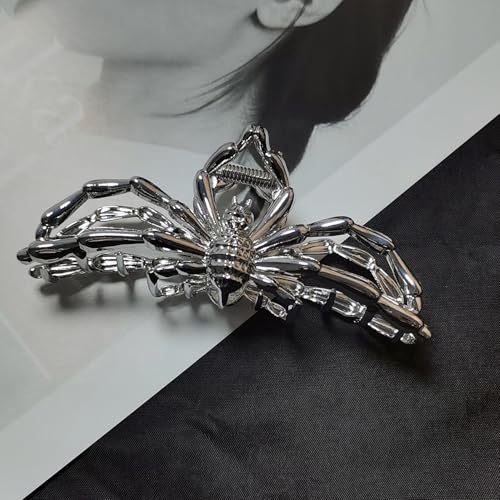 3Pca Halloween Black Hair Claw Clips For Women And Girls, Metal Spiders Web Nonslip Spooky Barrette Headband Hair,Large Spider Clips For Styling Accessories Halloween Christmas Gifts