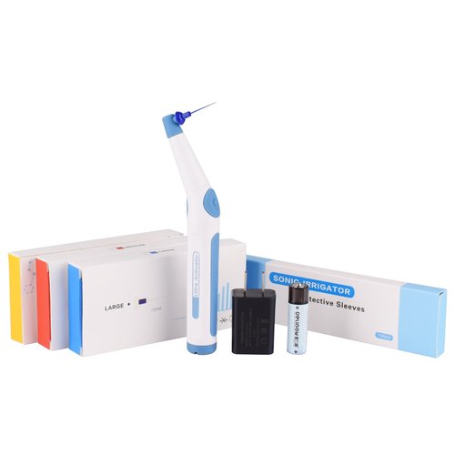 Gen Guan Ultra Cleaning Activator Sonic Irrigator with 60pcs Tips, Ergonomic Diagonal Design and Three-Speed 3D Oscillation, Clean the Internal Dirt, Blue Indicate Light