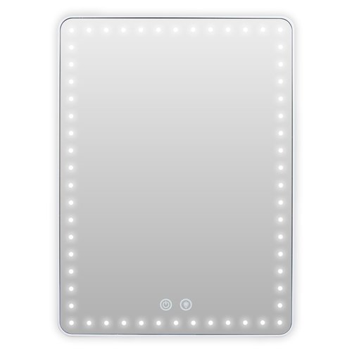 Floxite LED Lighted Tablet Mirror with 15X Magnification, Ultra Bright Lighting, USB-C Charging, Tabletop Stand
