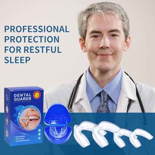 Mouth Guard for Grinding Teeth at Night,Night Guards for Teeth Grinding.Food-Grade&Comfotable Safety Mouth Guard for Sleeping(4 Packs).