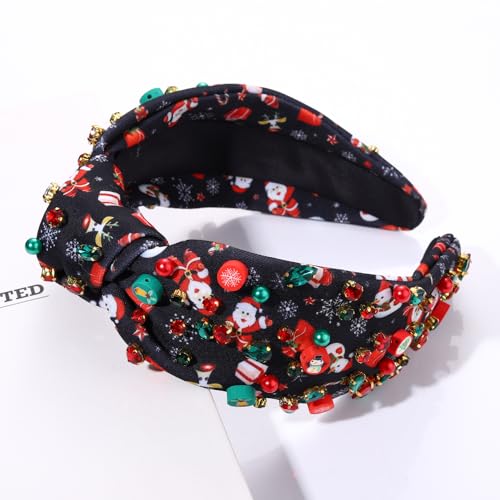 MOLOCH Christmas Headband for Women Christmas Tree Bow Snowflake Knotted Headband Jeweled Crystal Xmas Head Band Xmas Decorations Gifts