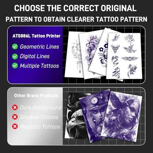 Tattoo Stencil Printer YILONG ATS886L, Thermal Printer Tattoo with 15 Pcs Transfer Paper, Bluetooth Tattoo Machines for Artists and Beginners, Tattoo Machine