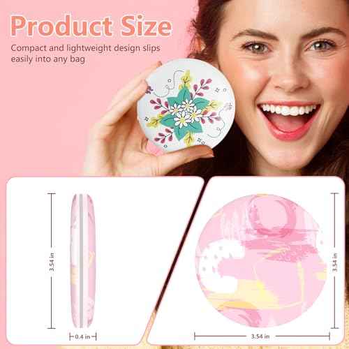 Compact Mirror with Light, 1X 3X Magnification Travel Makeup Mirror LED Lighted Pocket Mirrors Touch Button, Handheld Double Sided Portable-Mirror Gifts for Mom Wife Girlfriend Beauty Lover