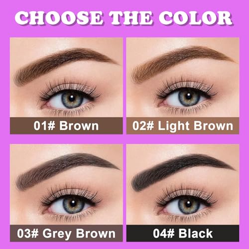 2pcs Easy Peel-Off Eyebrow Gel- Waterproof & Sweatproof, Tattoo Eyebrow Gel Easy Peel Off, Anti-Smudge and Long-Lasting Makeup, Eyebrow Shape is Clearer and More Three-Dimensional (04# Black)