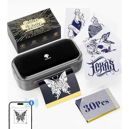 Phomemo TP31 Wireless Tattoo Stencil Printer with 30pcs Transfer Paper, Compatible with Phone & Tablet, Bluetooth Mini Thermal Tattoo Printer Machine for Artists & Beginners, for Halloween