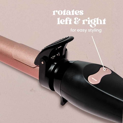 Beachwaver B1 Rotating Curling Iron - Automatic 1 Inch Ceramic Curling Iron - Easy-to-Use Spinning Wand for Long-Lasting Waves - Auto-Shut Off, Travel-Friendly, Dual Voltage (BW160) in Midnight Rose