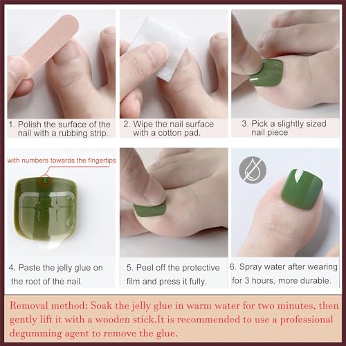 48pcs Long Coffin Press on Nails and Toes Matching Set French Tip Fake Fingers Toe Nail Tips Press ons Rhinestones Butterfly Flower Glue on Toe Nails Square Summer False Toe Nails for Women