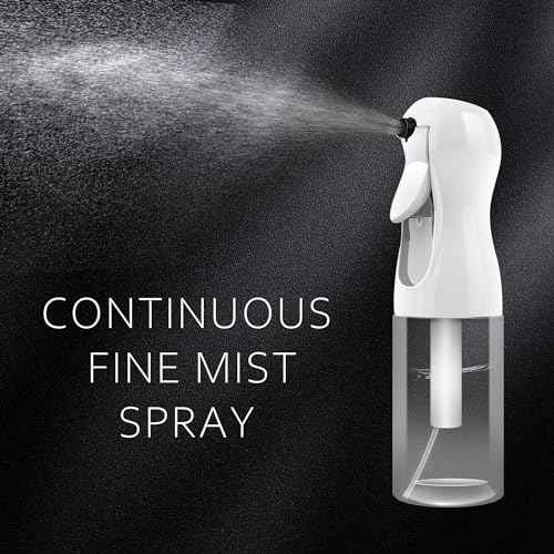 2Pcs Continuous Spray Bottle For Hair,Ultra Fine Refillable Water Mister for Hair Styling, Plants, Cleaning, Salon, Misting & Skin Care£¨200ml/6.8oz Clear£© (200ML 2PACK)