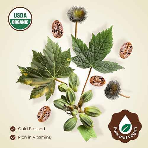 BodyJ4You Organic Castor Oil - 100% Pure Natural Cold Pressed USDA Certified Organic - Hexane Free Unrefined Non GMO - Lashes & Eyebrow Kit Mascara Tube Brush Wand Hydrating Oil - Glass Bottle 4oz