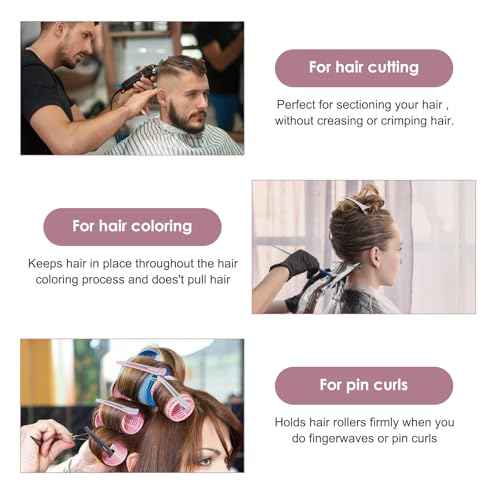 AIMIKE 6pcs Professional Hair Clips for Styling Sectioning, Anti-Slip No-Trace Duck Billed Hair Clips with Silicone Band, Salon and Home Hair Cutting Clips for Hairdresser, Women, Men - 4.3¡± Long