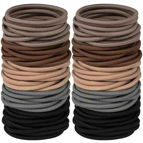 Multy-Colored Hair Ties, 120 PCS Large Elastic Bands, No Damage Ponytail Holders for Thick Hair, Women, Men and Girls