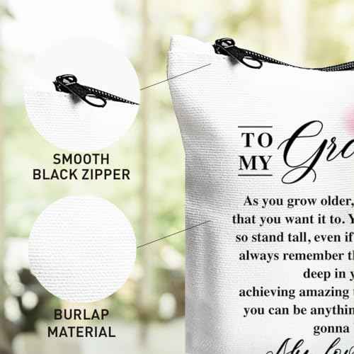 Granddaughter Gift from Grandma Nana Grandpa, Christmas, Birthday, Graduation Gift for Granddaughter Makeup Bag, My Love for You Is Forever