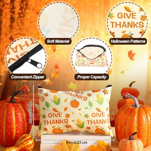 32 Pcs Thanksgiving Gifts Set Autumn Makeup Bags Bulk Pumpkin Socks Holiday to Do List Notepad Turkey Ballpoint Pens Keychain Fall Party Gifts